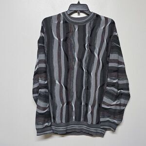 Protege Mens 3D Knit Coogi Style Crewneck Sweater Cosby‎ Biggie Sz MED